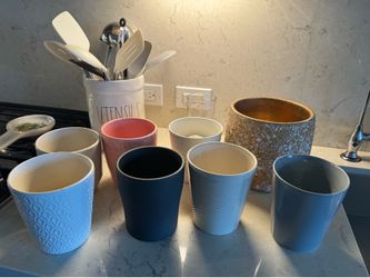 8 small pots one big one