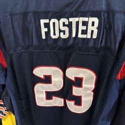 Arian Foster Houston Texans Jersey XL Reebok NFL AUTHENTIC Stitched #23 Blue Red