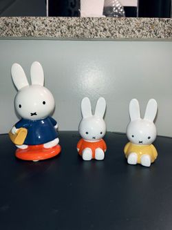 Miffy statue with Miffy salt shakers