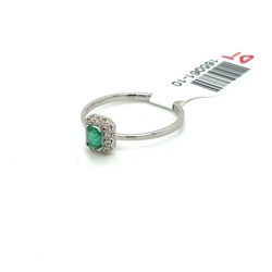 14kt White Gold Gemstone Diamond Ring With Emerald.1ct Diamonds 1.30grams Size 6 3/4 165061 10