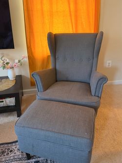 IKEA chair and ottoman