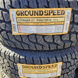 265-70-16 !!! GROUNDSPEED A/T !!! $470 LAS 4 LLANTAS MONTADAS Y BALANCEO INCLUIDO 👌 