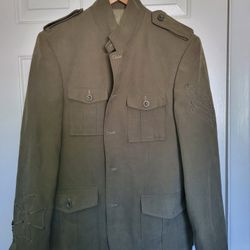 Men's Green Blazer Jacket, Medium 