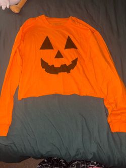 Orange Jack-O-Lantern Halloween Long Sleeve Shirt