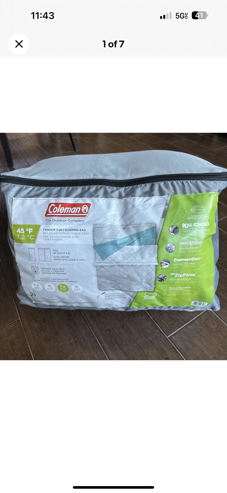 Coleman TANDEM 3-IN-1 SLEEPING BAG New