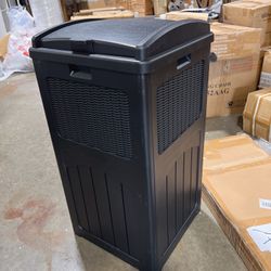 🔥Spicer discount only one 🔥33 Package Delivery Box for Outside, Waterproof Resin Garbage Bin with Lid for Hideaway, Deck, Patio, Black 39$  📍 Wareh