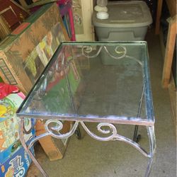 Metal And Glass Table 