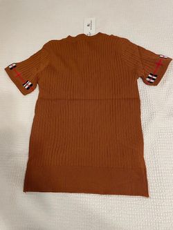 Burberry Ribbed Knit Short Sleeve Dress