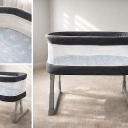 GAIVE Electric Bedside Baby Bassinet – Auto Rocking – Adjustable Height