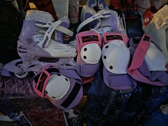 Roller Blades With Knee And Elbow Pads 
