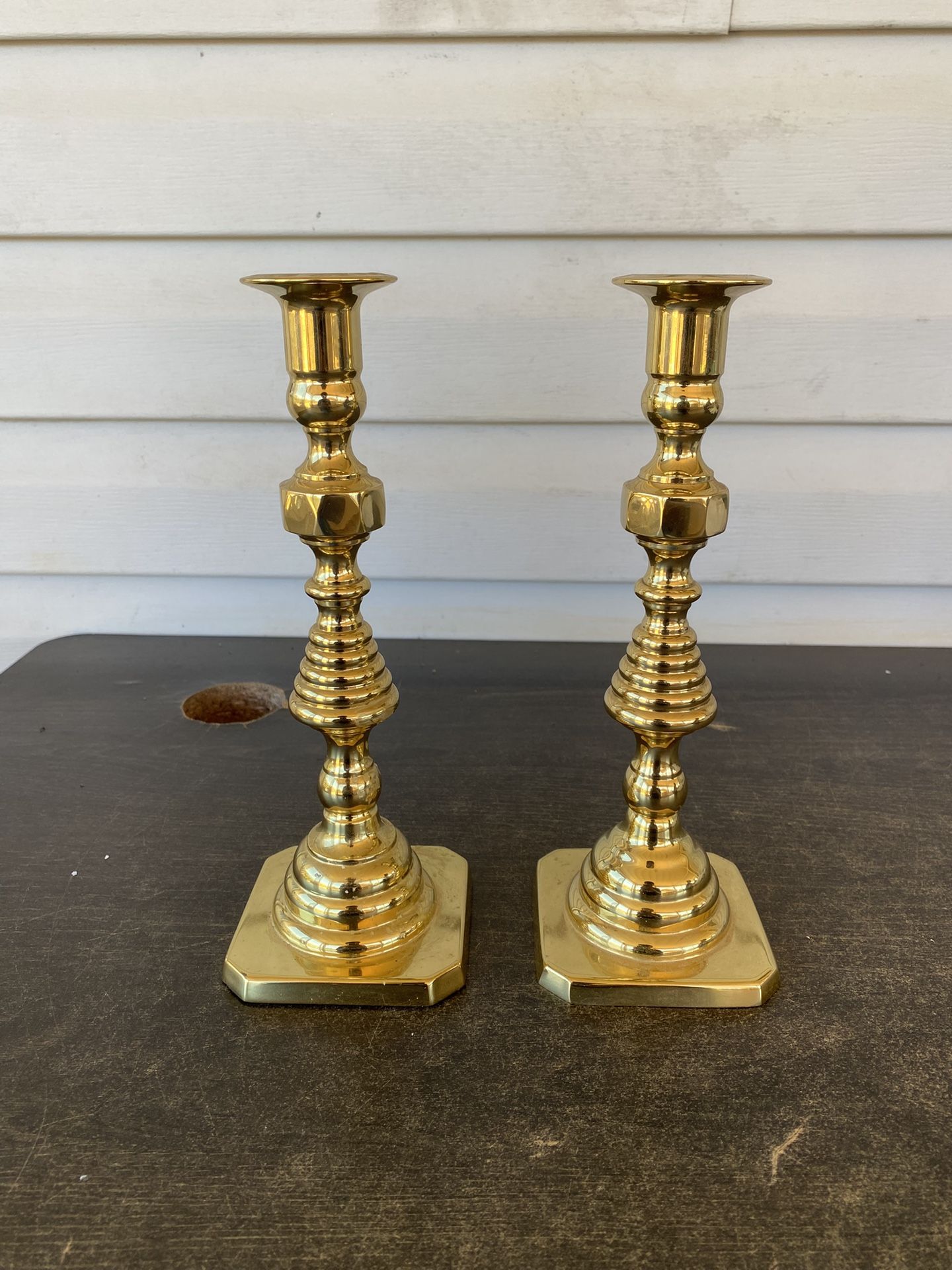 Pair of 10" BRASS CANDLSTICK BY BALDWIN BRASS
