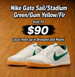 Nike Gato Sail/Stadium Green/Gum Yellow/Fir indoor futsal soccer