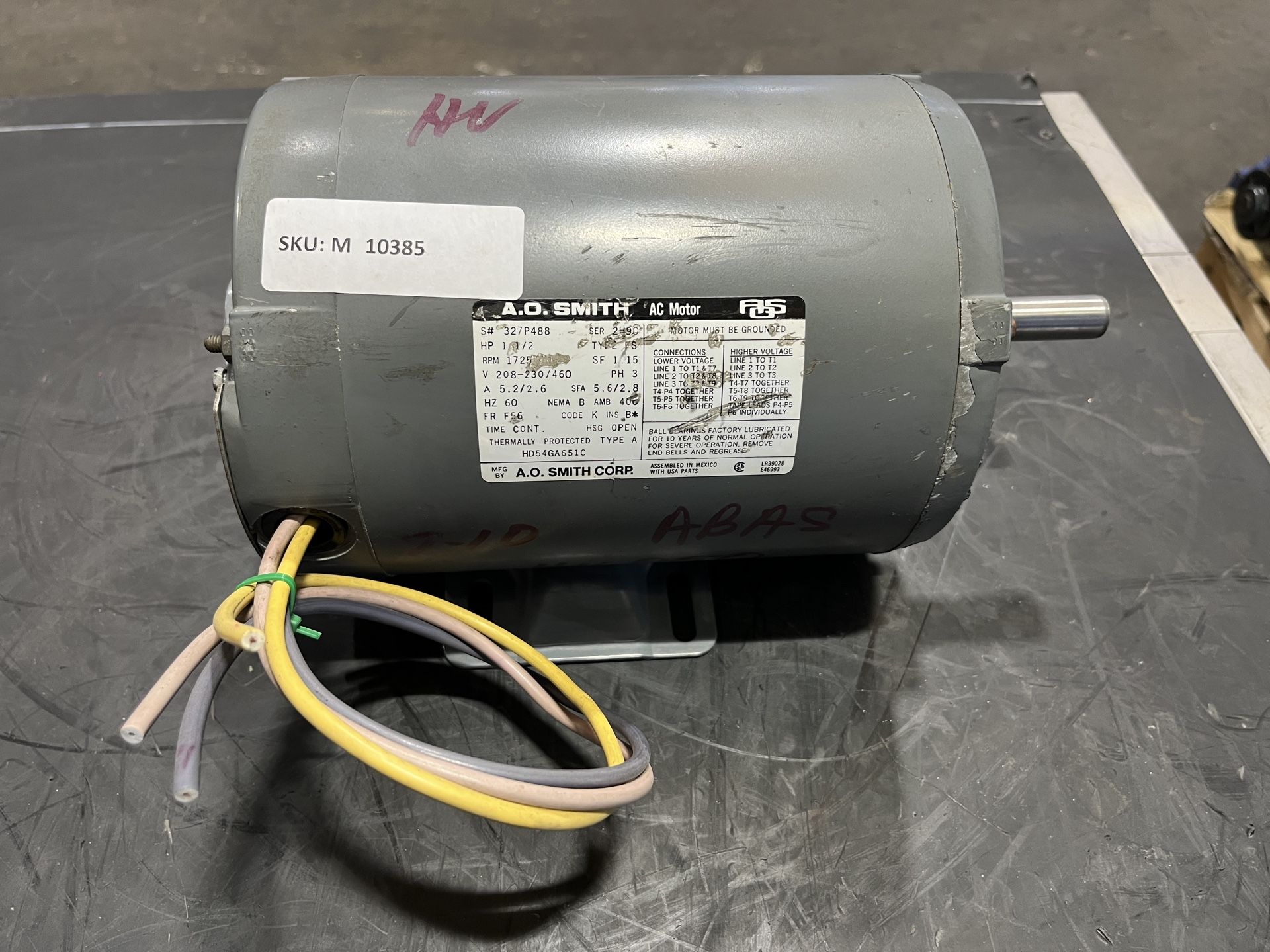 A.O. Smith HD54GA651C 1.5HP 208 230/460v 3PH Electric Motor,All Products : American Fashion Style Bags On Sale