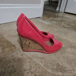 Hot Pink Wedge Heels