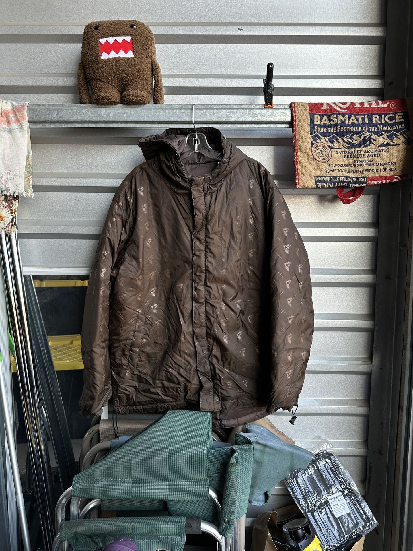 Rare Vintage Famous Stars & Straps Brown Puffer Jacket Men’s Size M