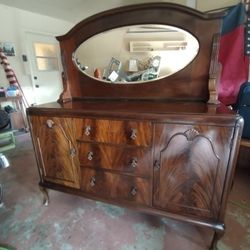 Antique Sideboard with Mirror Back