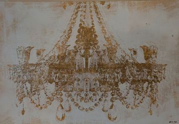 Oliver Gal Gold Diamonds Chandelier Canvas Art 24x16