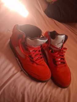 Air Jordan 5 Red Suede Sneakers size111/2