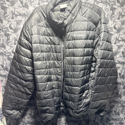 XL Columbia Puffer Jacket Mens Black Down Full Zip
