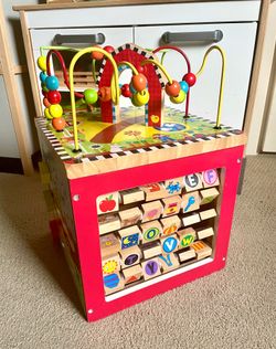 Alex Jr. Farm Animal Themed Wooden Activity Cube Toy