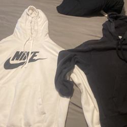 Nike Hoodies Black And White Medium
