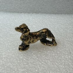 Miniature Dachshund Statue In Gold Tone