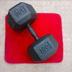 SINGLE 100 LBS Cast Iron Dumbbell. REFURBISHED