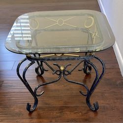 End Table Iron And Glass