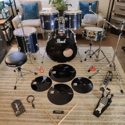 Pearl Export Series 5pc Complete drum set bateria brand new Cymbals stands bass pedal throne 35-80% off retail prices