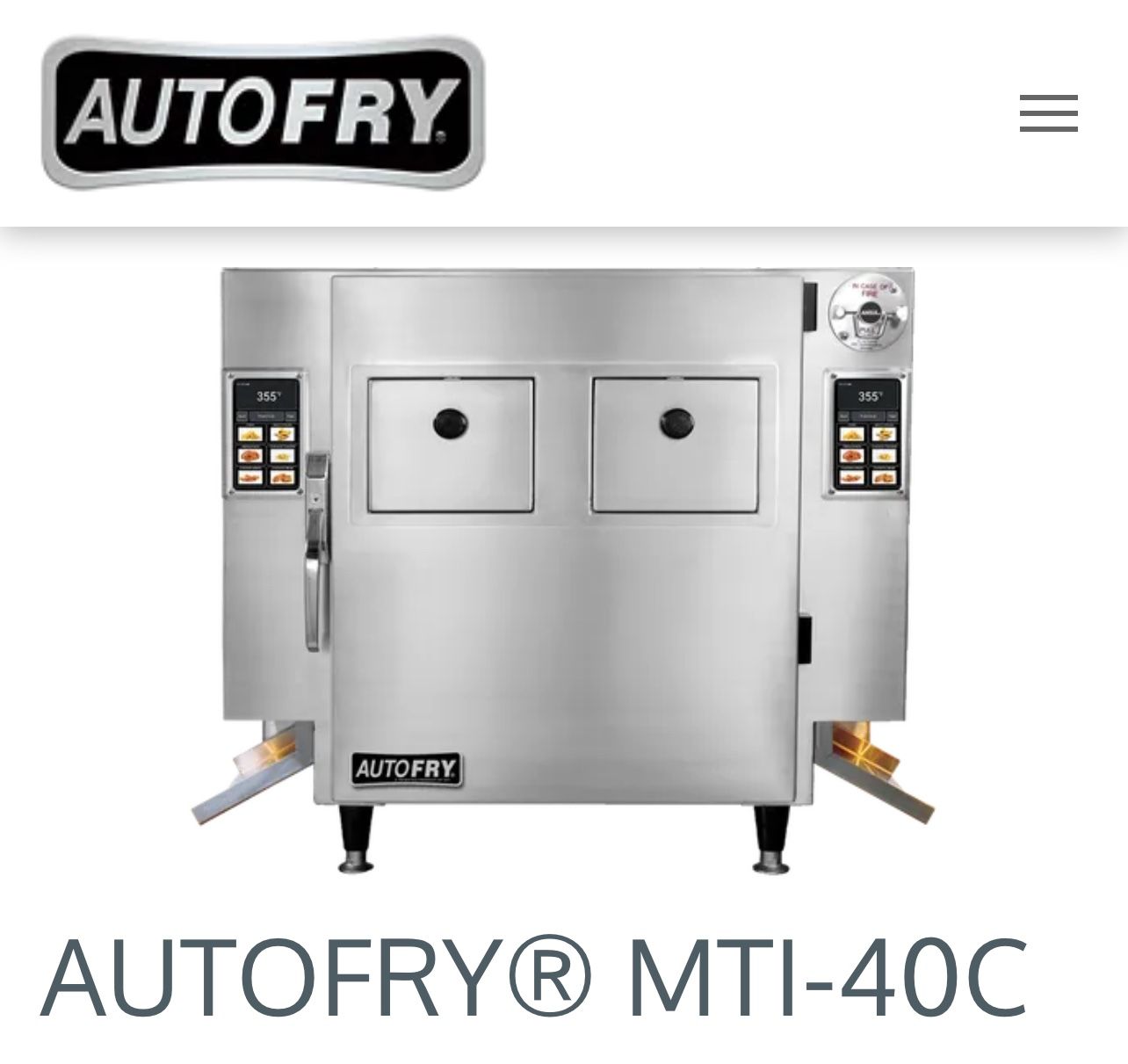 Commercial Autofry MTI 40 C VENTLESS FRYER
