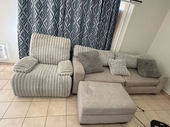 Couch with Ottoman and Recliner