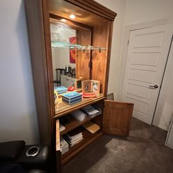 Wall Unit with glass shelves with light