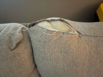 light gray 3-seat fabric couch