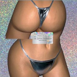 {EXOTIC DANCE/ CLUB/ RAVE WEAR}: THONG & PAIR OF NIPPLE COVERS