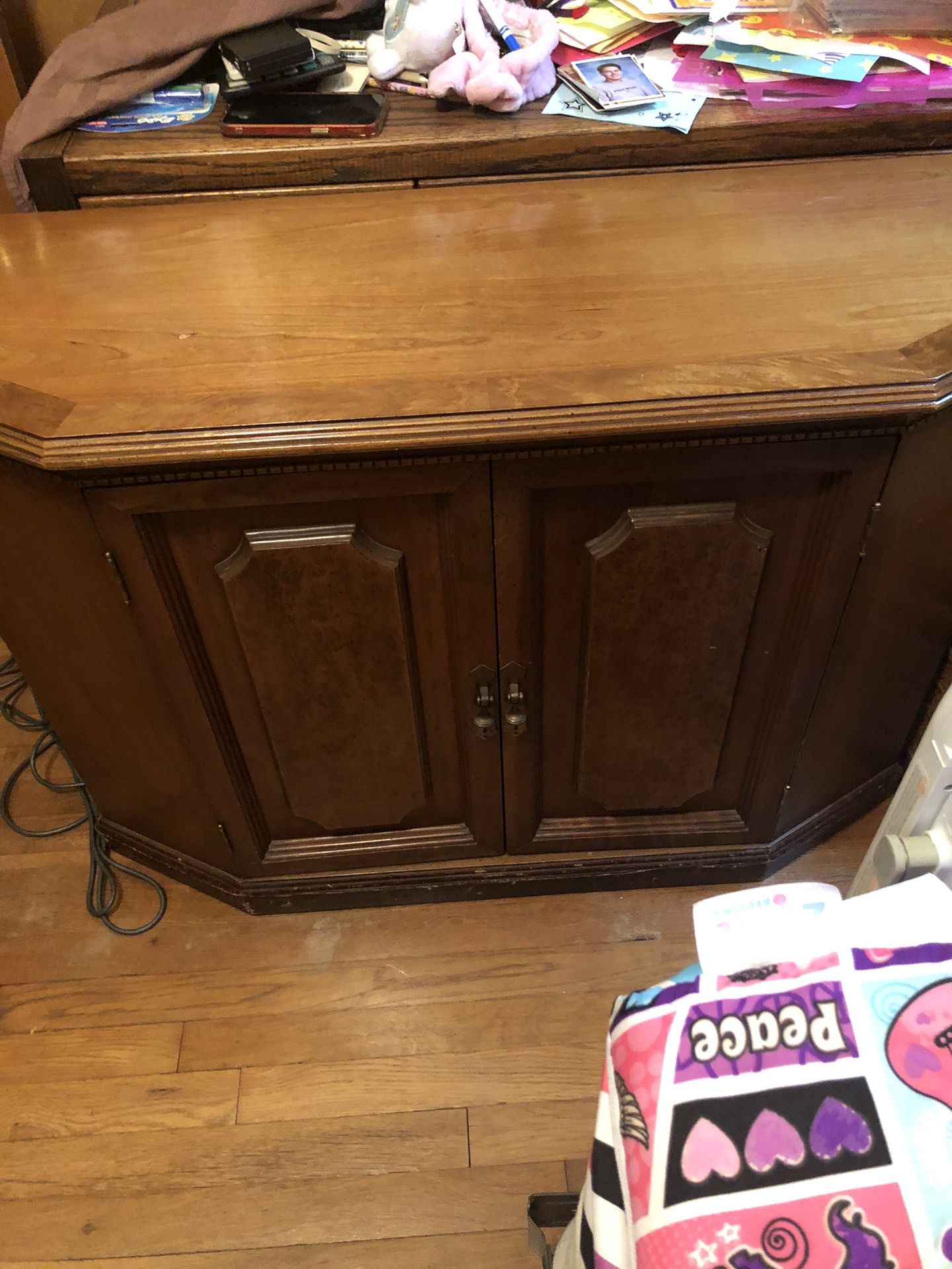 Beautiful All Wood 1960s Credenza With Shelf And Large Storage Space