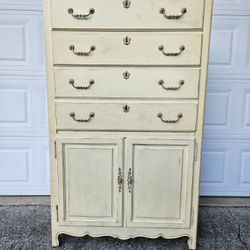 Vintage Hickory White Furniture Secretary Desk French Country Style 