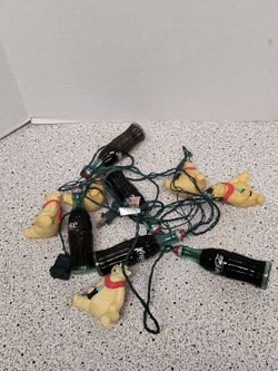 Vintage Coca-Cola Coke and Polar Bear Blow Mold Light String