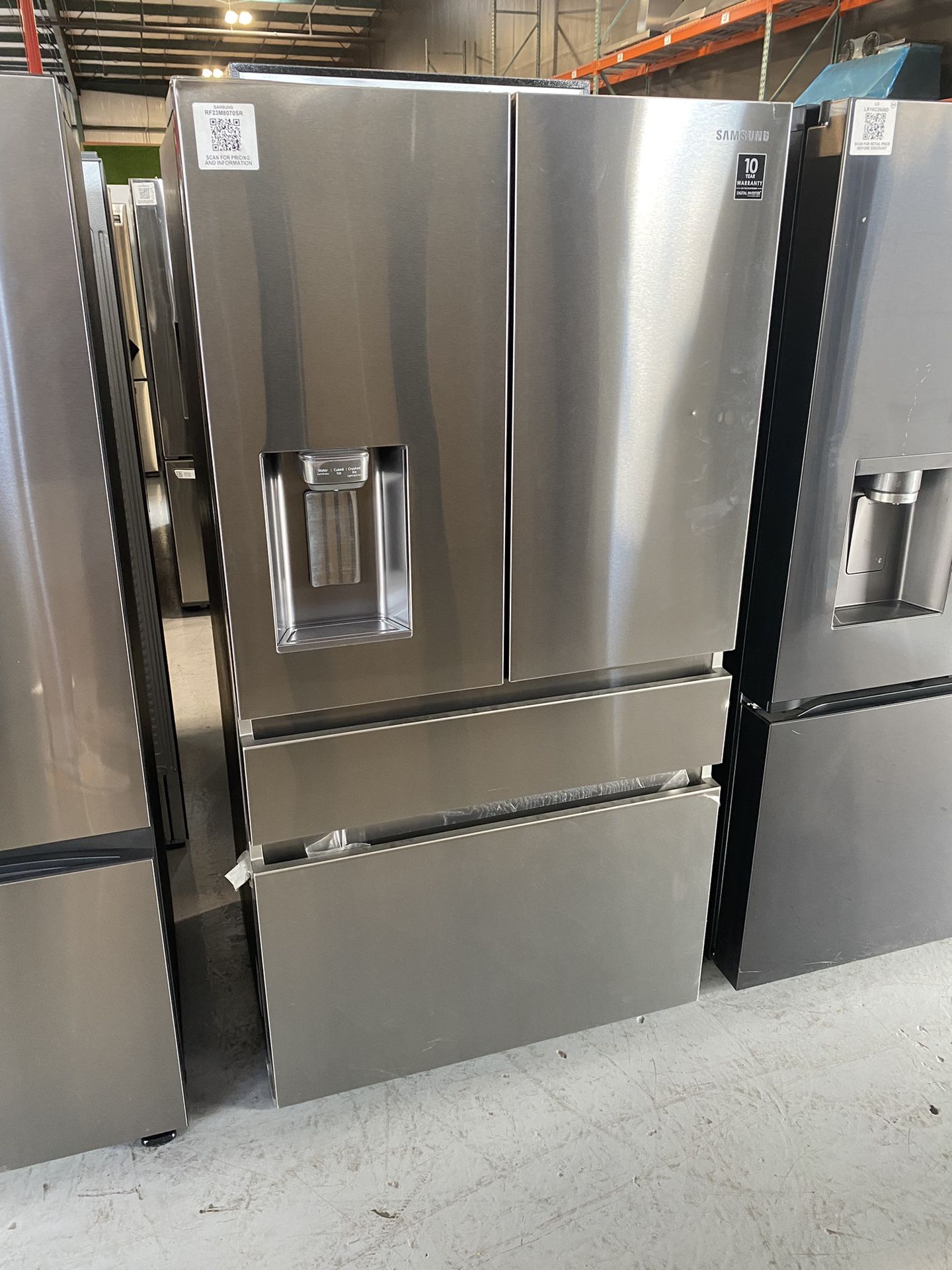 Stainless Steel 23 Cu. Ft. Counter Depth 4-Door French Door Refrigerator