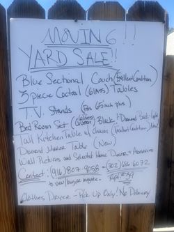 Yard sale ( couches, furniture, home appliances)