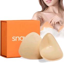 Snowy Sticky Bra Inserts Size C Beige Double-Sided for Dresses & Bikinis - Pair