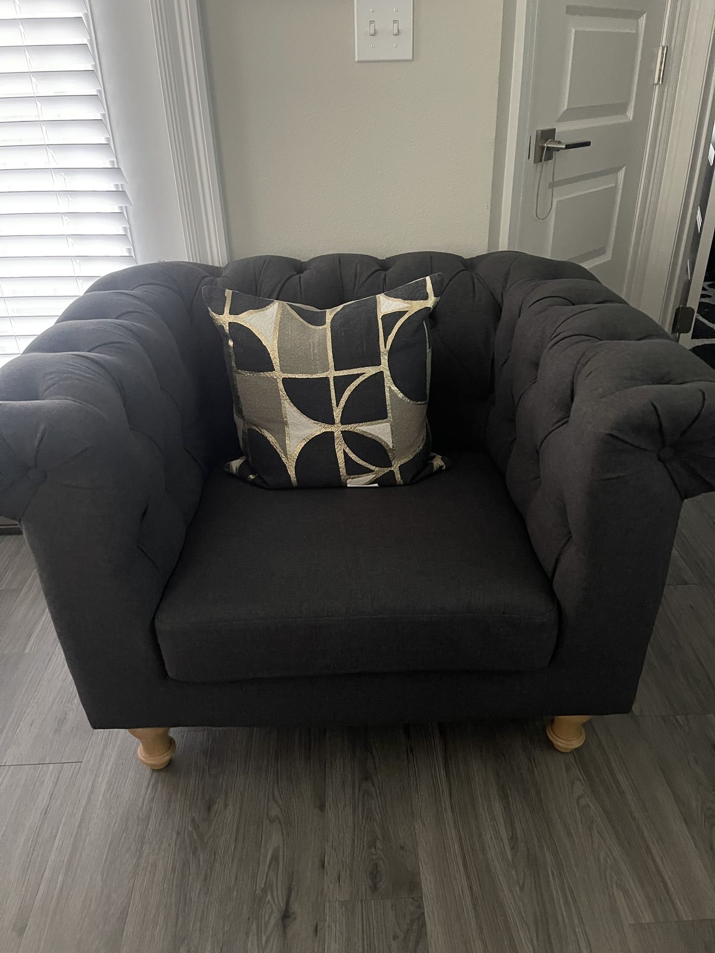 World Market Chesterfield Sofa and Chair Set COFFEE TABLE FREE