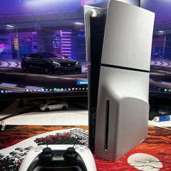 PS5 PlayStation 5 Slim Disc 1 TB Storage Comes with Controller Accessories and Cables