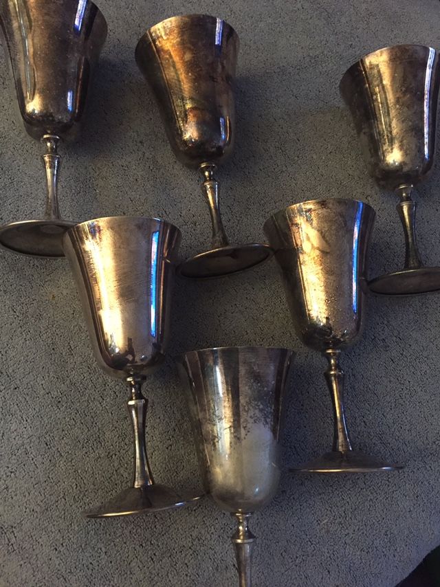 6 Silver Goblets / Glasses