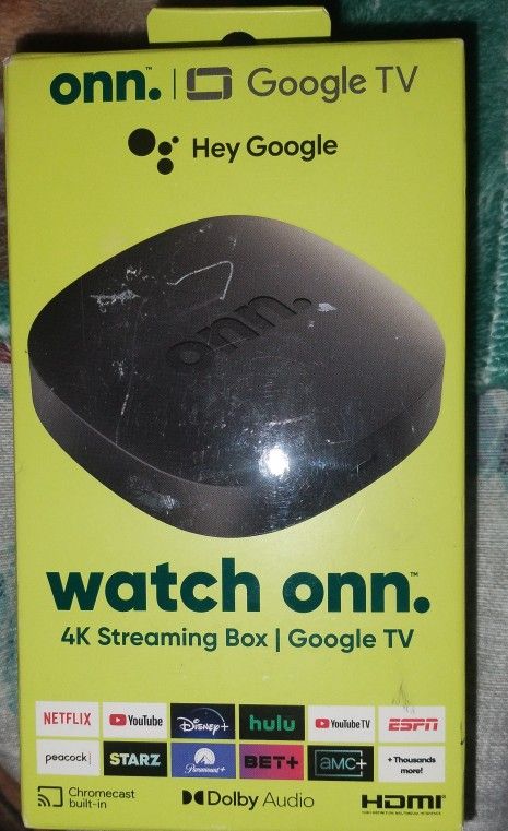 Onn 4k Streaming Box/Google Tv