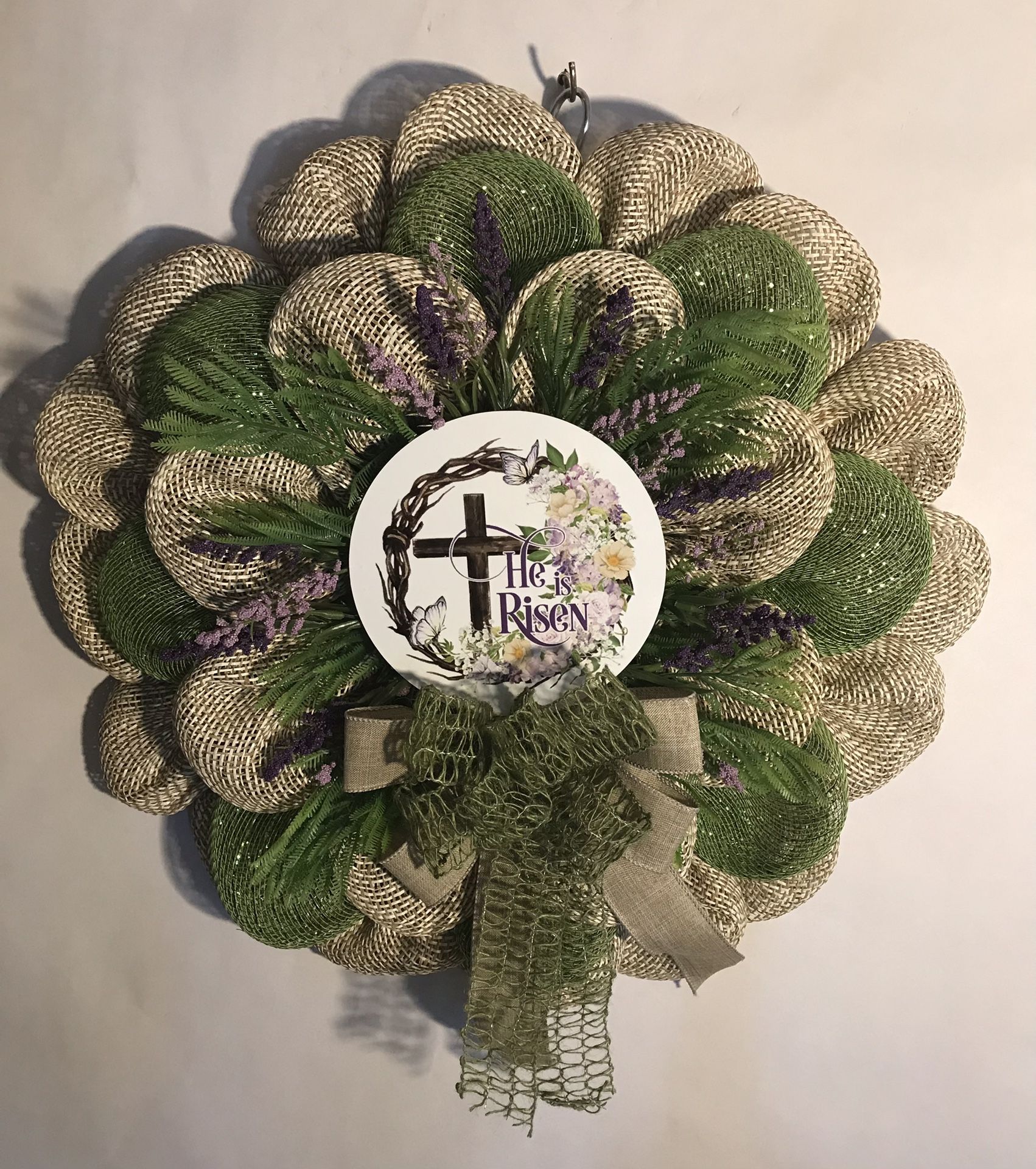 He Is Risen Wreath Cross 20 “
