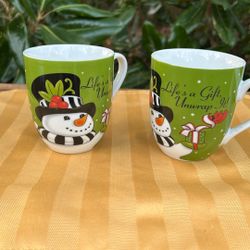 Fitz&Floyd Frosty’s Frolics Mugs