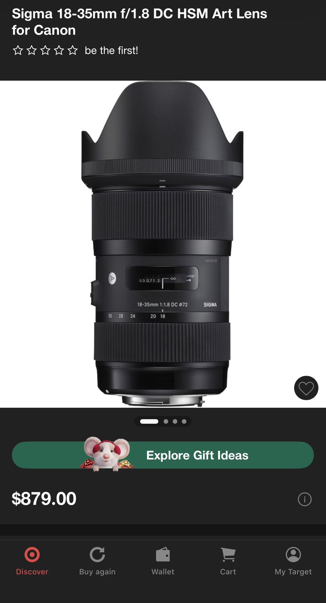 Sigma 18-35mm f/1.8 DC HSM Art Lens for Canon