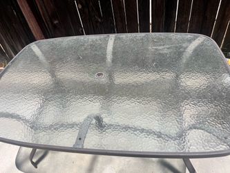 Glass Rectangular Patio Table