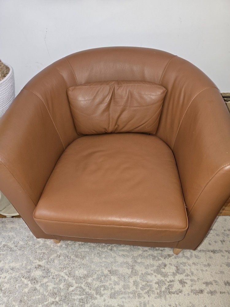 IKEA Tullsta Tan Leather Armchair