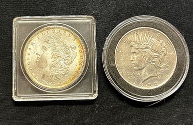 1883 Morgan dollar, 1922 Liberty coin